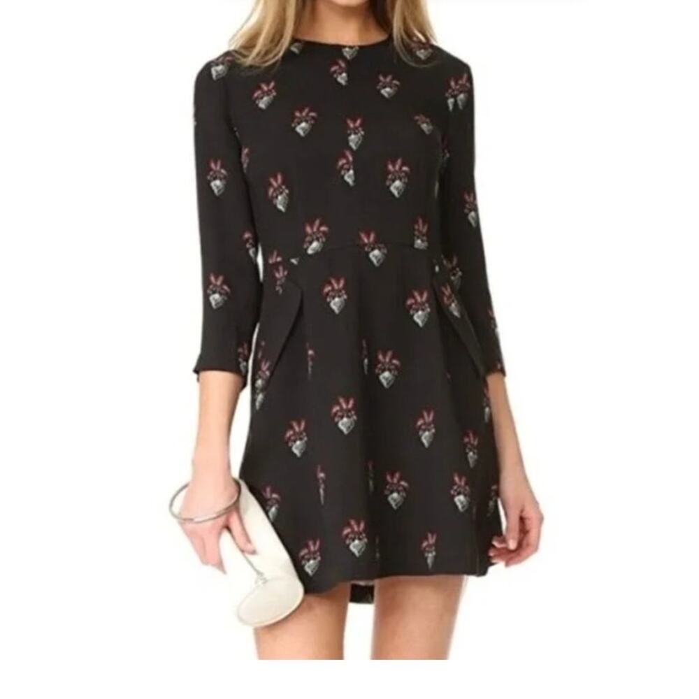 A.L.C. Terry Dress Black Silk Mini Dress Size 2